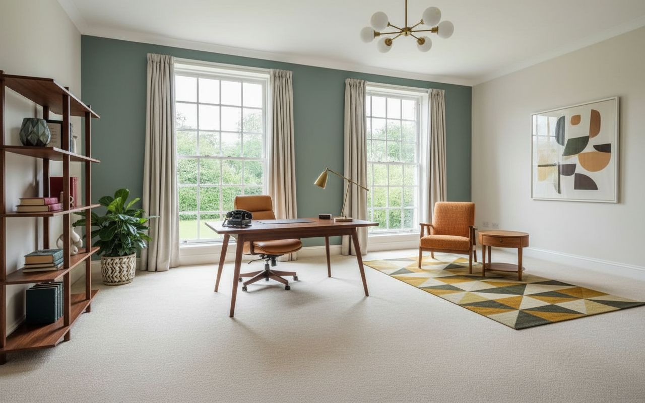 Staged as Mid Century Home Office