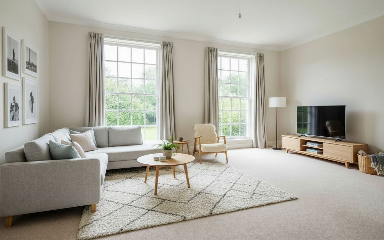 Staged as Scandinavian Living Room